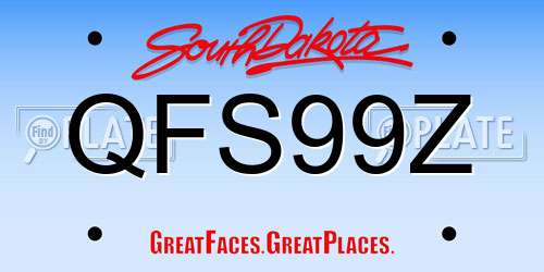 QFS99Z South Dakota License Plate