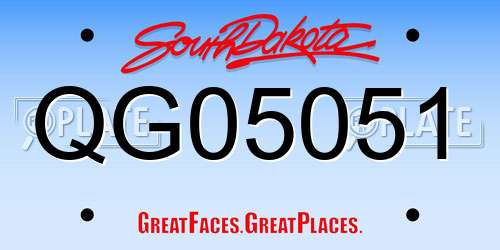 QG05051 South Dakota License Plate