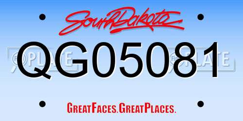QG05081 South Dakota License Plate