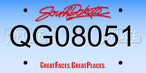 QG08051 South Dakota License Plate