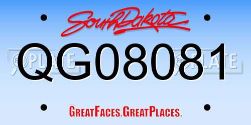QG08081 South Dakota License Plate
