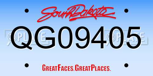QG09405 South Dakota License Plate