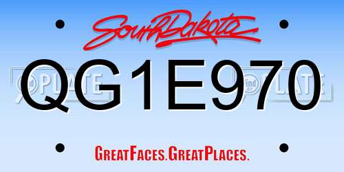 QG1E970 South Dakota License Plate