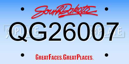 QG26007 South Dakota License Plate