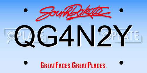 QG4N2Y South Dakota License Plate
