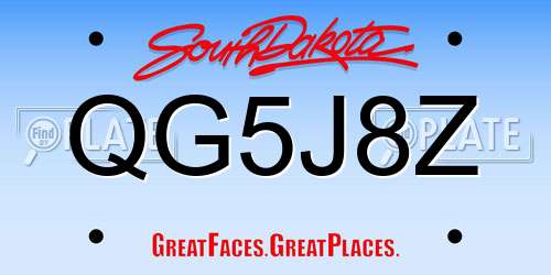 QG5J8Z South Dakota License Plate