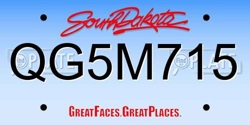 QG5M715 South Dakota License Plate
