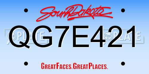 QG7E421 South Dakota License Plate