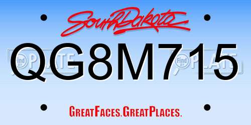 QG8M715 South Dakota License Plate