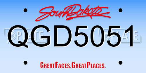QGD5051 South Dakota License Plate