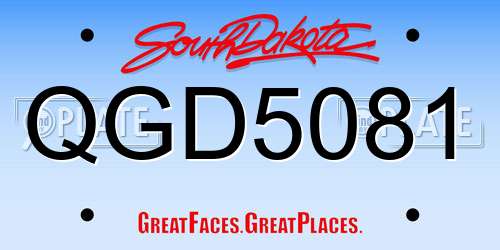 QGD5081 South Dakota License Plate