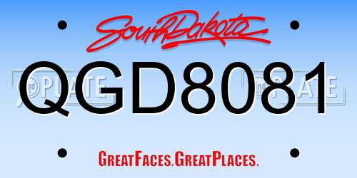 QGD8081 South Dakota License Plate