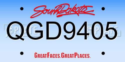 QGD9405 South Dakota License Plate