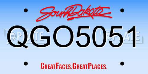 QGO5051 South Dakota License Plate