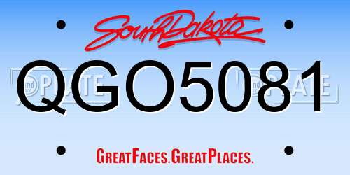 QGO5081 South Dakota License Plate