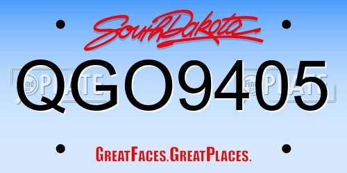 QGO9405 South Dakota License Plate