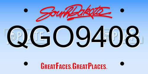 QGO9408 South Dakota License Plate
