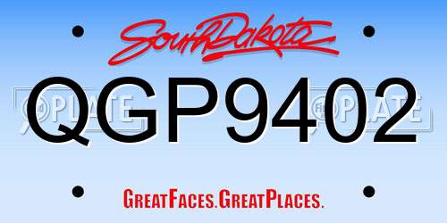 QGP9402 South Dakota License Plate