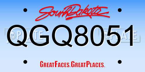 QGQ8051 South Dakota License Plate
