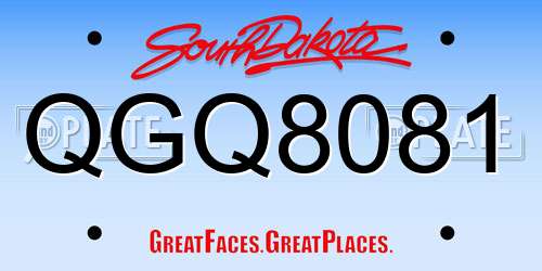 QGQ8081 South Dakota License Plate