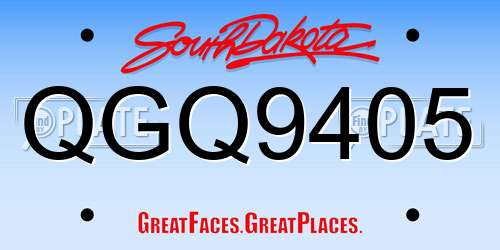QGQ9405 South Dakota License Plate