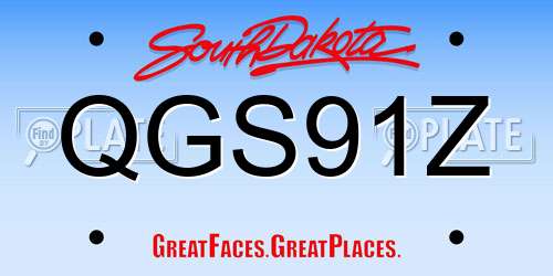 QGS91Z South Dakota License Plate