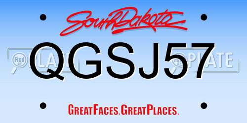 QGSJ57 South Dakota License Plate