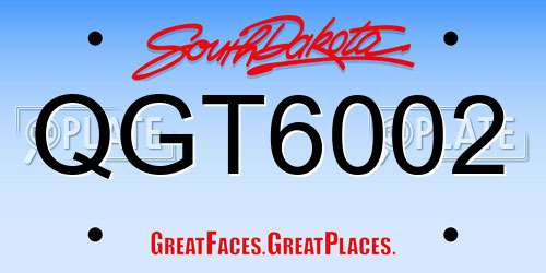 QGT6002 South Dakota License Plate