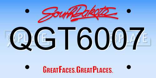 QGT6007 South Dakota License Plate