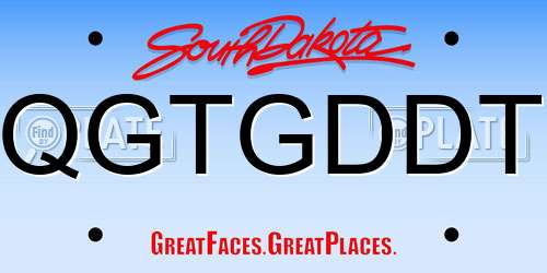 QGTGDDT South Dakota License Plate