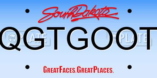 QGTGOOT South Dakota License Plate