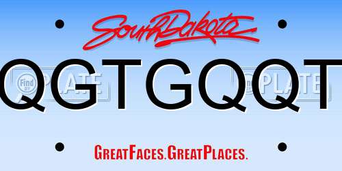 QGTGQQT South Dakota License Plate