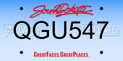 QGU547 South Dakota License Plate