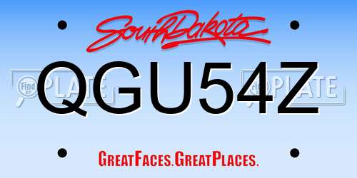 QGU54Z South Dakota License Plate