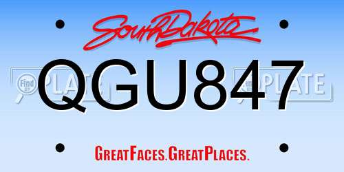 QGU847 South Dakota License Plate