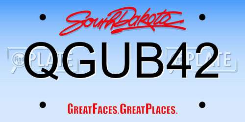 QGUB42 South Dakota License Plate