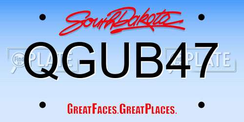 QGUB47 South Dakota License Plate