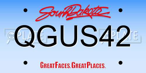 QGUS42 South Dakota License Plate