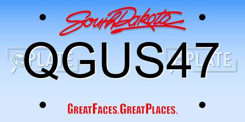QGUS47 South Dakota License Plate