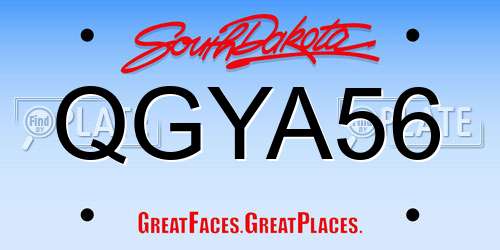 QGYA56 South Dakota License Plate