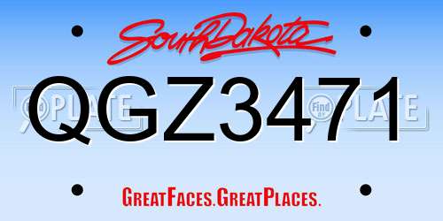 QGZ3471 South Dakota License Plate