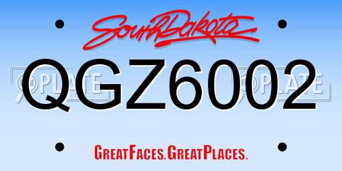 QGZ6002 South Dakota License Plate