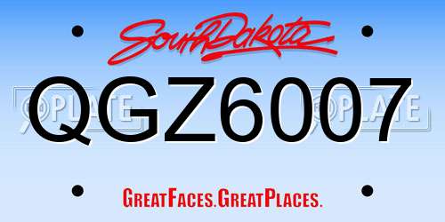 QGZ6007 South Dakota License Plate