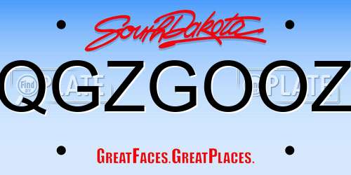 QGZGOOZ South Dakota License Plate