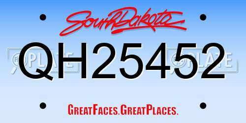 QH25452 South Dakota License Plate