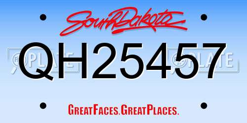 QH25457 South Dakota License Plate