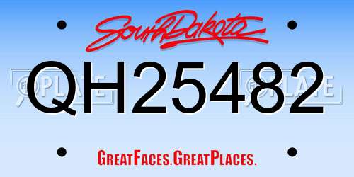 QH25482 South Dakota License Plate
