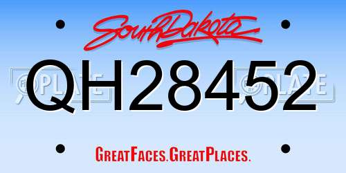 QH28452 South Dakota License Plate