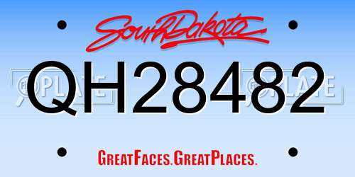 QH28482 South Dakota License Plate