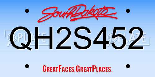 QH2S452 South Dakota License Plate